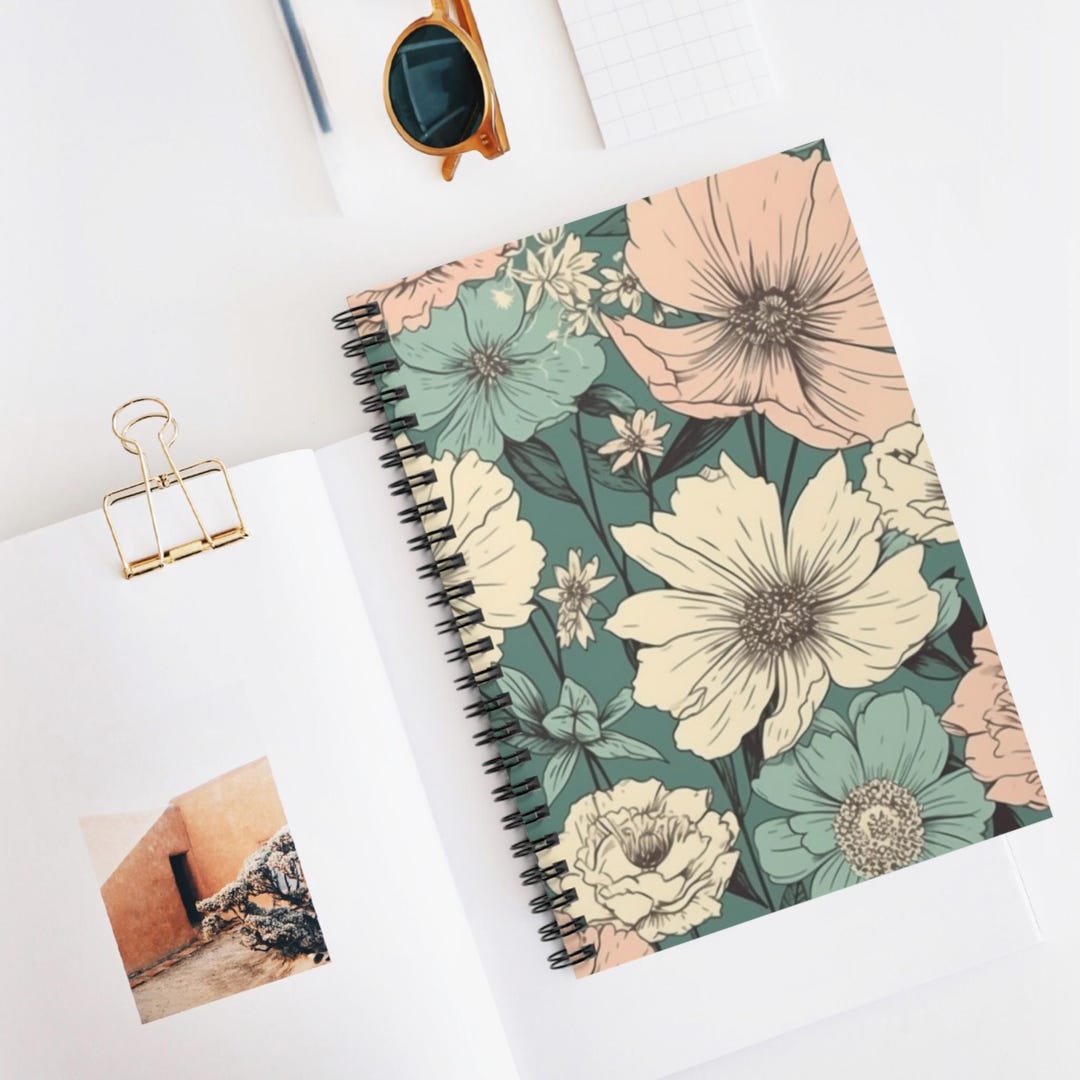 Cottage Bloom Nostalgia Spiral Notebook | Ruled Lined Journal, Artistic ...