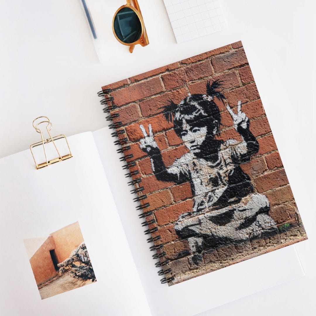 Peaceful Graffiti Girl Spiral Notebook, Inspirational Journal, Creative ...