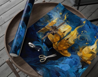 Abstract Flame Swirls Wrapping Paper, Eco-Friendly Wrap, Holiday Wrapping Paper, Christmas Essential Wrapping Paper