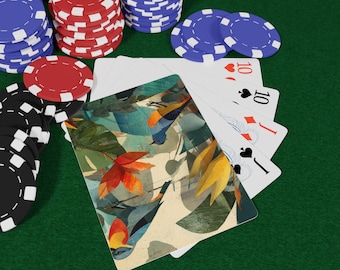 Baralho de Poker Brisa Tropical | Verso com Estampa Floral, Presente Ideal para Amantes de Poker, Essencial para Noites de Jogos, Ideia de Presente de Natal