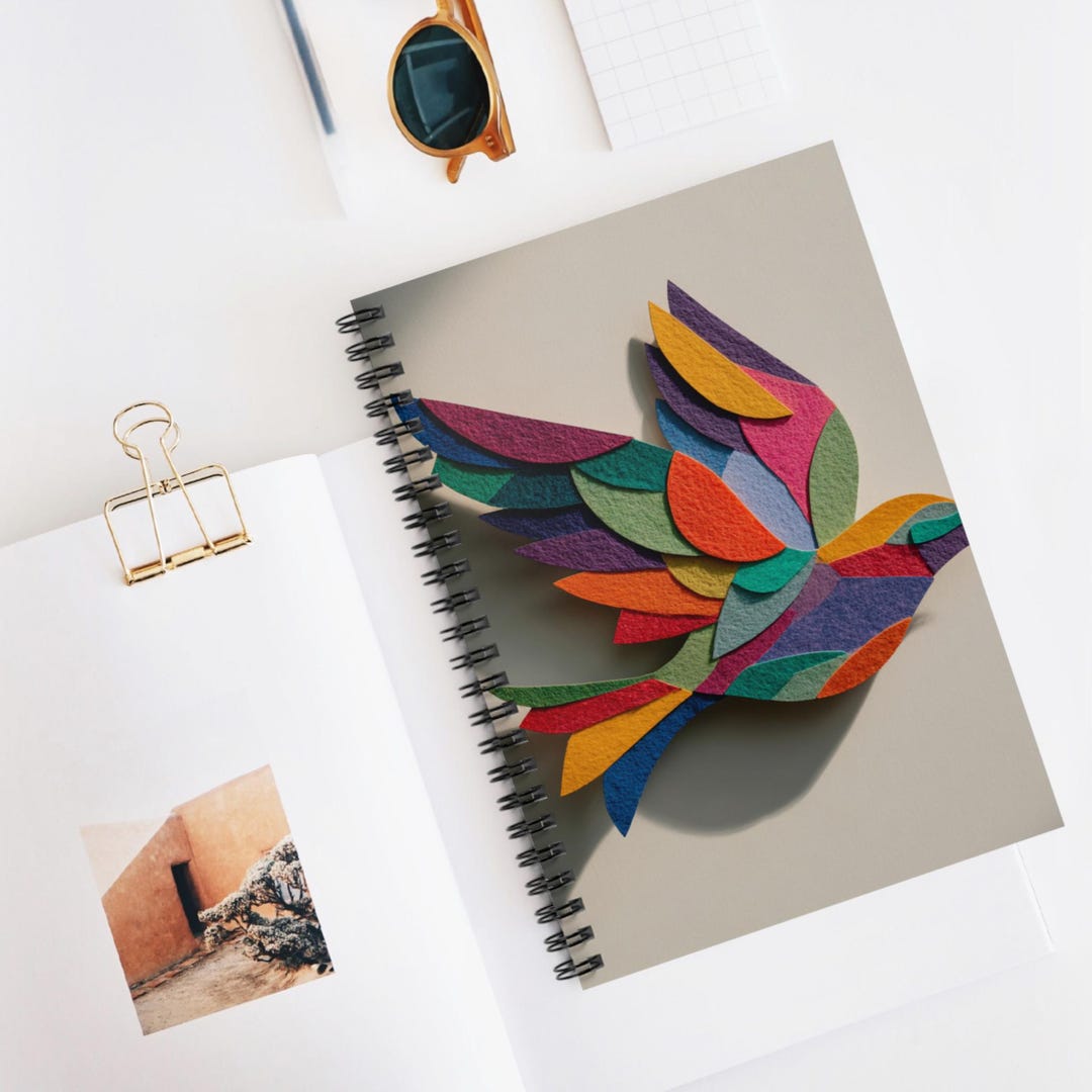 Flying Paper Bird Spiral Notebook - Ideal for Journaling, Note-taking ...