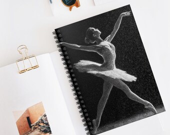 Ballerina Motion Spiral Notebook with Ruled Lines, Perfect for Dancers, Artists, and Students, Back to School, Gift for Dance Lovers