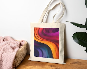 Abstract Pride Swirl Tote Bag | Eco-Friendly Shopping Bag, Gift for Her, Colorful Beach Bag, Art Lover Gift, Reusable Grocery Tote