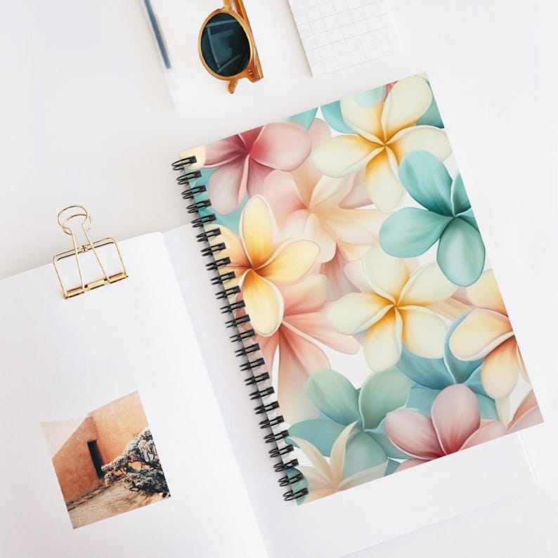 Pastel Plumeria Glow Spiral Notebook | Ruled Line Journal, Artistic ...