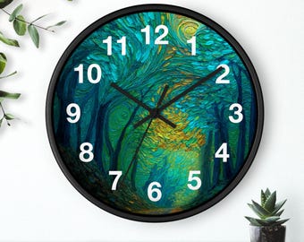 Whispers of the Forest Wall Clock | Woodland Trees, Minimal Nature Decor, Kitchen Wall Clock, Household Must Have, Christmas Gift Idea