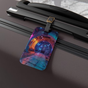 Etichetta per bagagli VR-Punk History Shift, regalo ideale per i viaggiatori, etichetta per bagaglio unica, accessorio da aeroporto, essenziale per le vacanze, regalo di Natale