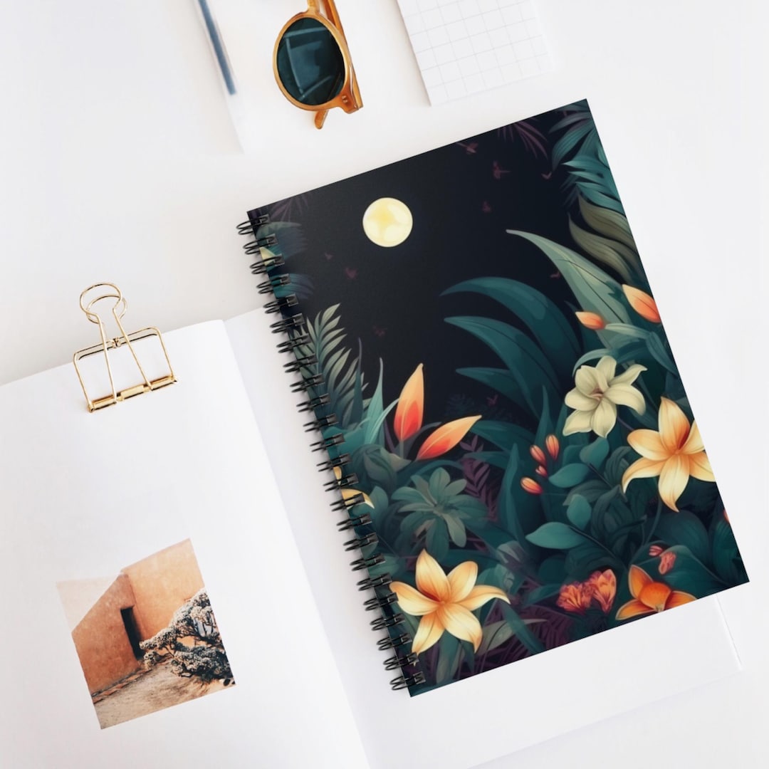 Midnight Tropic Glow Spiral Notebook | Ruled Journal, Artistic ...