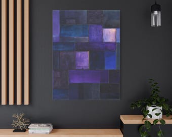 Art mural violet minuit - décoration violette abstraite, esthétique moderne pour la maison, pièce murale de galerie, cadeau pour les amateurs d'art, décoration de bureau
