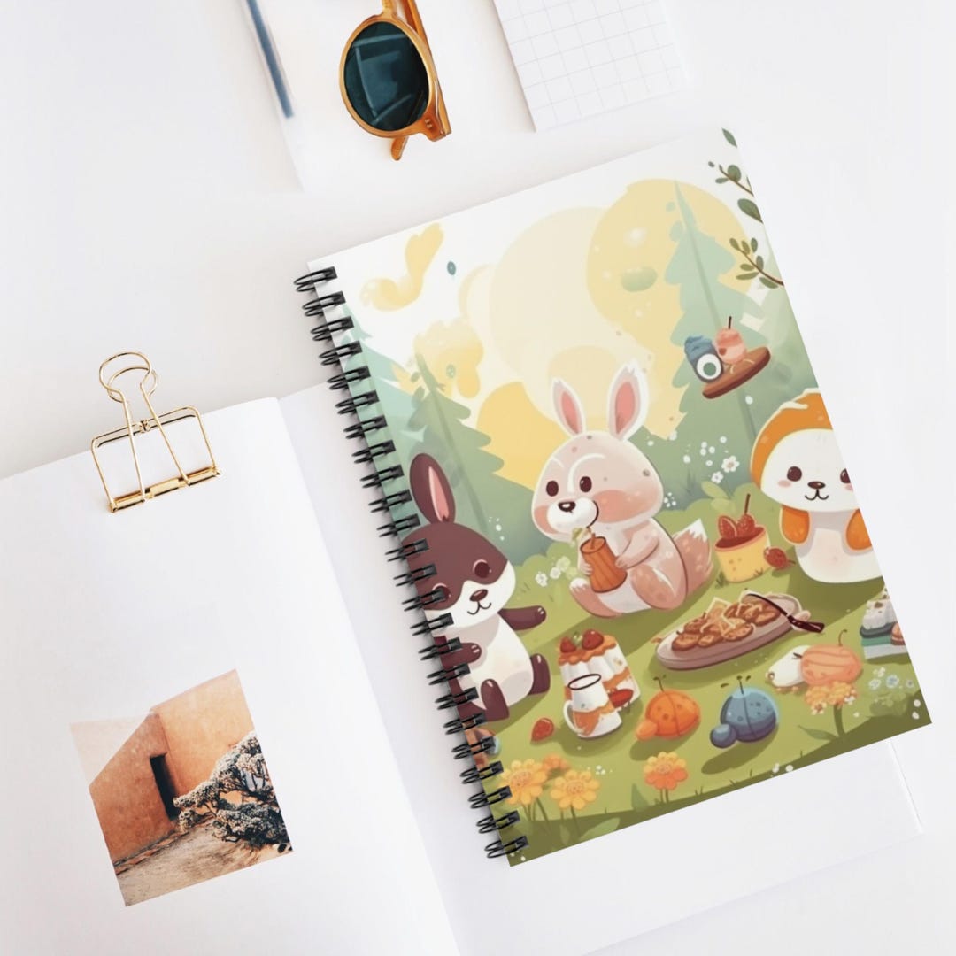 Outside Notebook Templete Outdoor Picnic Friends Spiral Notebook, Ruled Line Journal, Artistic ...