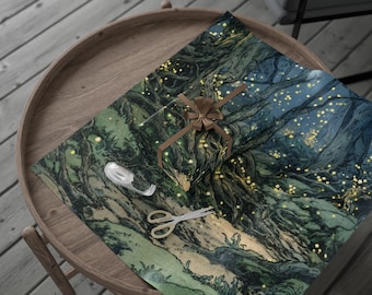 Enchanted Woodland Light Wrapping Papers, Gift Wrap for All Occasions, Unique Holiday Packaging, Eco-Friendly Gift Wrap, Artistic Gift Wrap