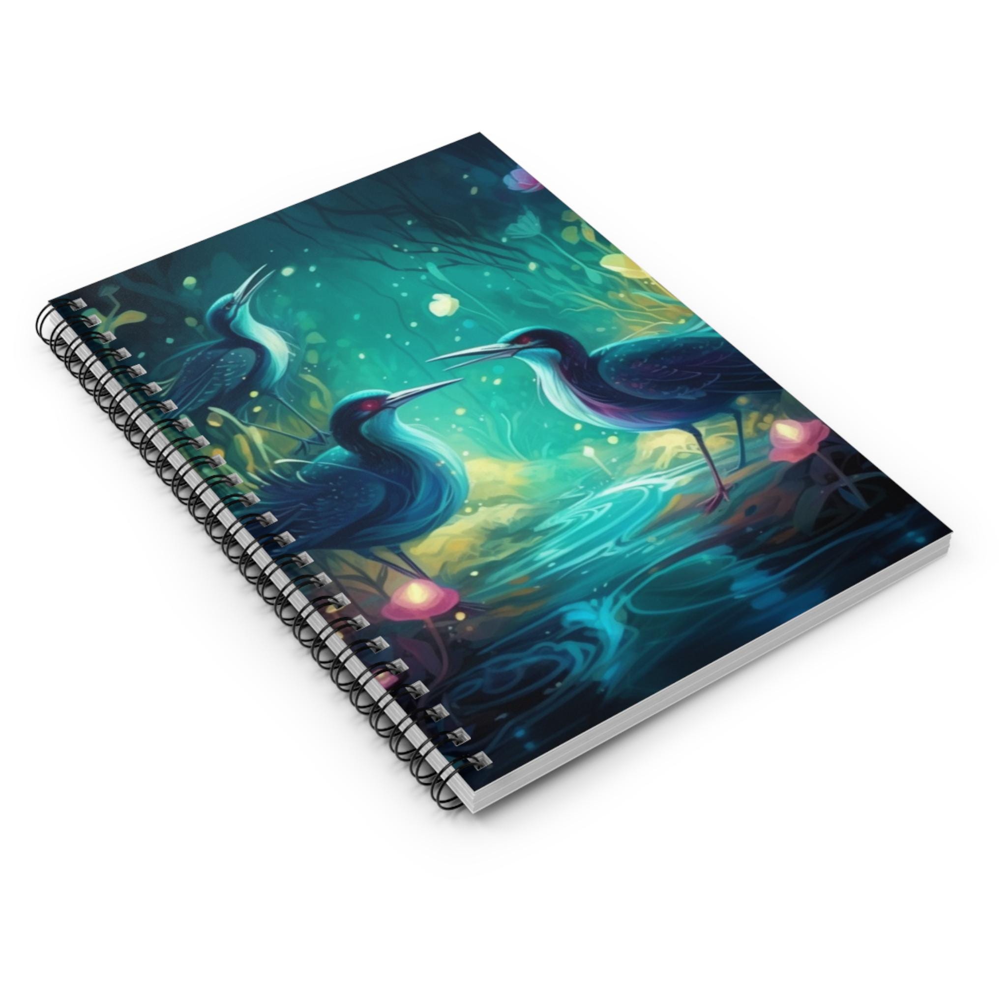 Enchanted Feather Glow Spiral Notebook | Ruled Journal, Artistic ...