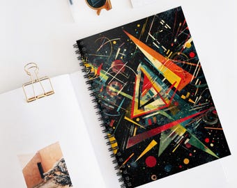 Notatnik spiralny Triangle Burst – linia, dziennik artystyczny, kolorowy notatnik, kreatywny prezent, artykuły szkolne, niezbędnik szkolny