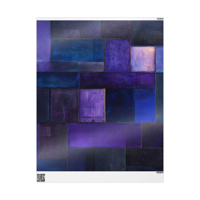 Purple Midnight Wrapping Paper - Modern Gift Wrap for Birthdays, Weddings, Holidays, Artistic Presentations, Unique Decor Wrapping Paper image 5