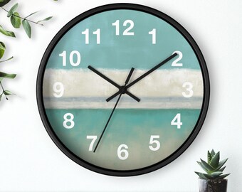 Mint Air  Wall Clock | Coastal Wall Clock, Teal Nautical Decor, Room Art Piece, Kitchen Wall Clock, Household Must Have, Christmas Gift Idea