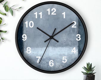 Icy Blue Layers Wall Clock | Modern Coastal Home Decor, Room Art Piece, Kitchen Wall Clock, Household Must Have, Christmas Gift Idea