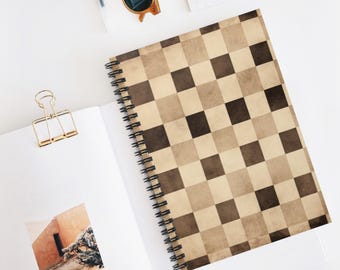 Vintage Fade Grid Spiral Notebook | Linjerad anteckningsbok, Konstnärlig skissbok, Julklappsidé, Skolmaterial, Kreativt skrivande