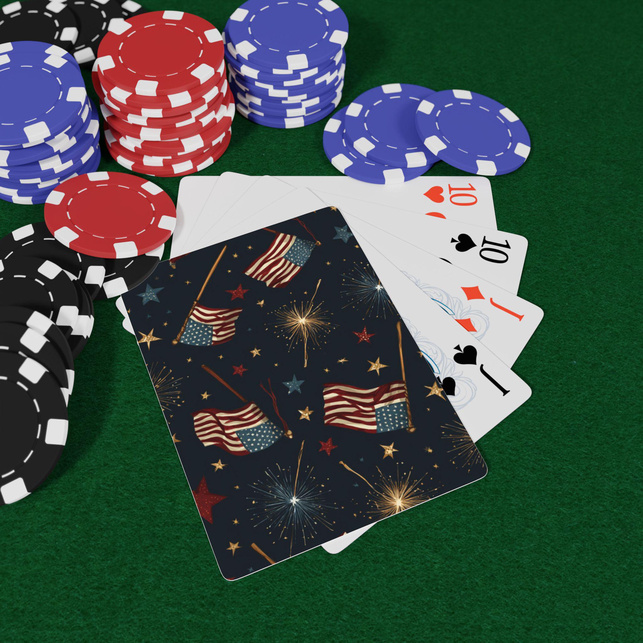 Stars Stripes Pattern Playing Cards Set, Unique Card Deck for Game