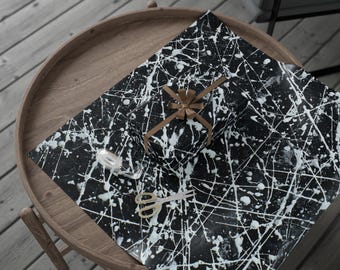 Black White Threads Wrapping Paper, Unique Gift Wrap, Black and White Art Paper, Birthday, Holiday, Eco-Friendly Gift Wrapping Paper