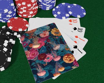 Baralho de Poker Jellyfish Bloom | Baralho Decorativo Padrão, Presente para Amantes de Poker, Essencial para Noites de Jogos, Baralho Colecionável