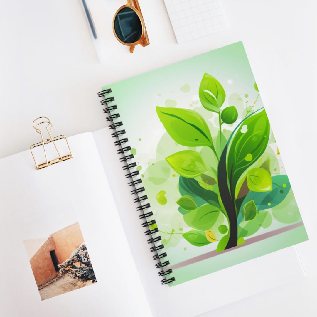 Leaf Glow Spiral Notebook | Ruled Journal, Artistic Sketchbook ...