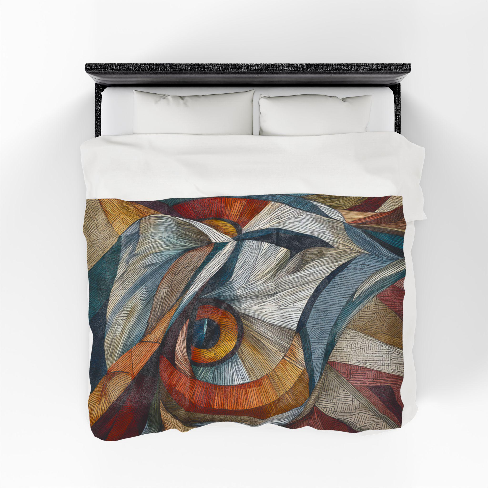 Owl in Angles Plush Blanket | Abstract Wildlife Throw, Snuggle Throw, Cozy Blanket, Winter Essential
