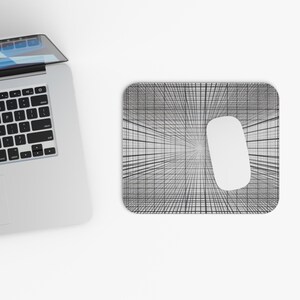 Architectural Grid Flow Mouse Pad, Art Desk Mat, Office Desk Accessories, Christmas Gift Idea, Home Desk Decor, Office Essential