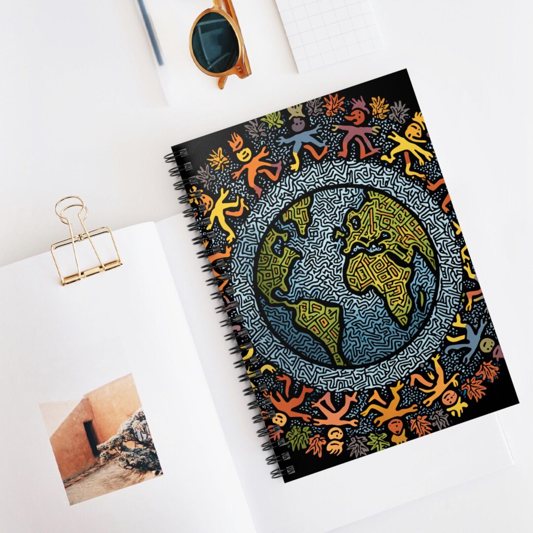 Notebook Embrace World Embrace Dance Spiral Notebook - Fun Travel Journal, Artistic ...