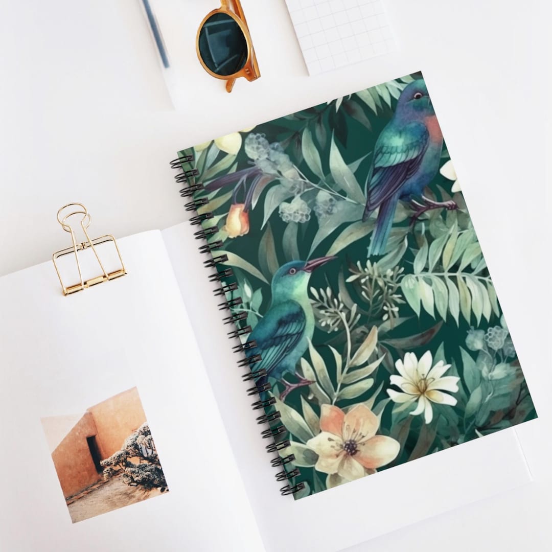 Jungle Leaf Layers Spiral Notebook | Ruled Journal, Artistic Sketchbook ...