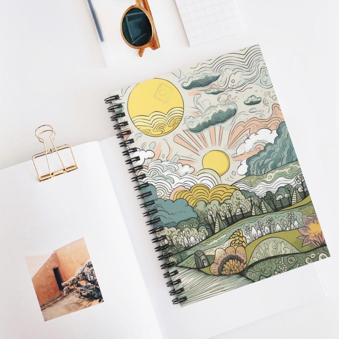 Whimsy Notebook Deco Whimsy Nature Sketches Spiral Notebook | Ruled Journal, Artistic ...