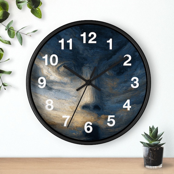 Wanduhr Stürmische Auflösung | Wirbelnde blaue Wolke Kunst, Wanduhr für die Küche, Must Have, Weihnachtsgeschenkidee, einzigartiger Zeitmesser