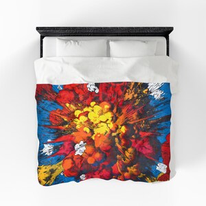 Comic Book Burst Plush Blanket, Cozy Blanket, Home Decor Throw Blanket, Winter Essential, Christmas Gift Idea, Bedroom Essential
