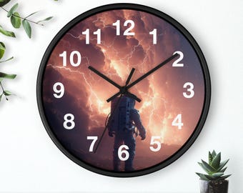 Relógio de Parede Tempestade Cósmica | Decoração de Tempestade Espacial, Relógio de Parede para Cozinha, Item Essencial para a Casa, Ideia de Presente de Natal, Relógio Exclusivo
