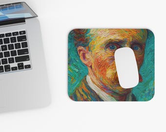 Painter Self Reflection Mouse Pad | Art Desk Mat, Office Desk Accessories, Christmas Gift Idea, Desk Decor, Office Essential