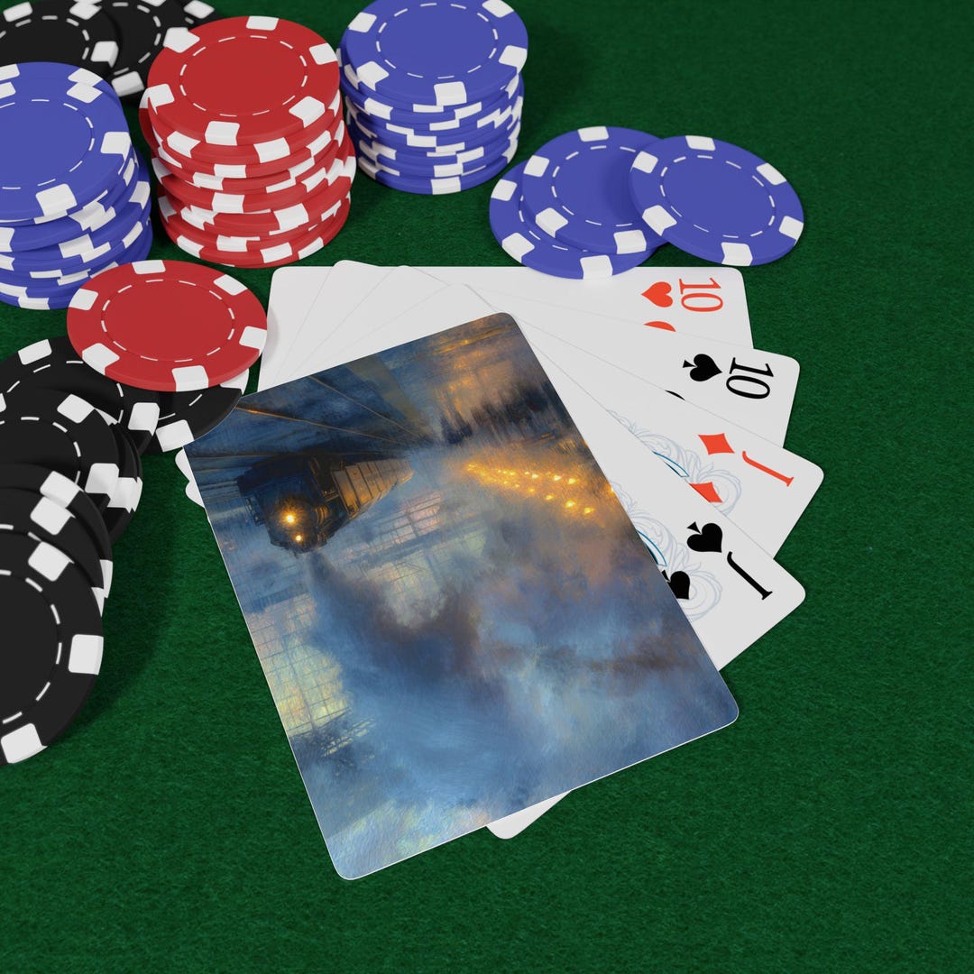 Steam in Station Poker Playing Cards | Scenic Train Artwork, Game Night ...