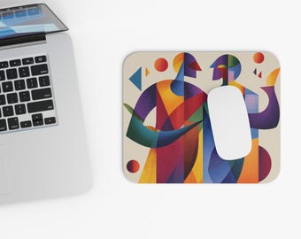 Rhythmic Body Shapes Mouse Pad | Colorful Modern Desk Mat, Office Desk Accessories, Christmas Gift Idea, Desk Decor, Office Essential