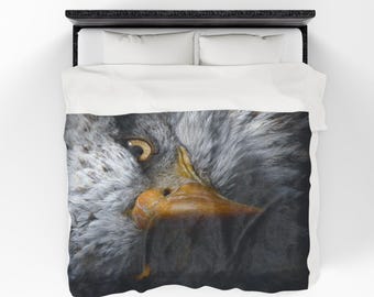 Eagle Close-Up Plush Blanket | Cozy Throw for Bird Lovers, Home Décor, Gift for Nature Enthusiasts, Wildlife Lover's Blanket