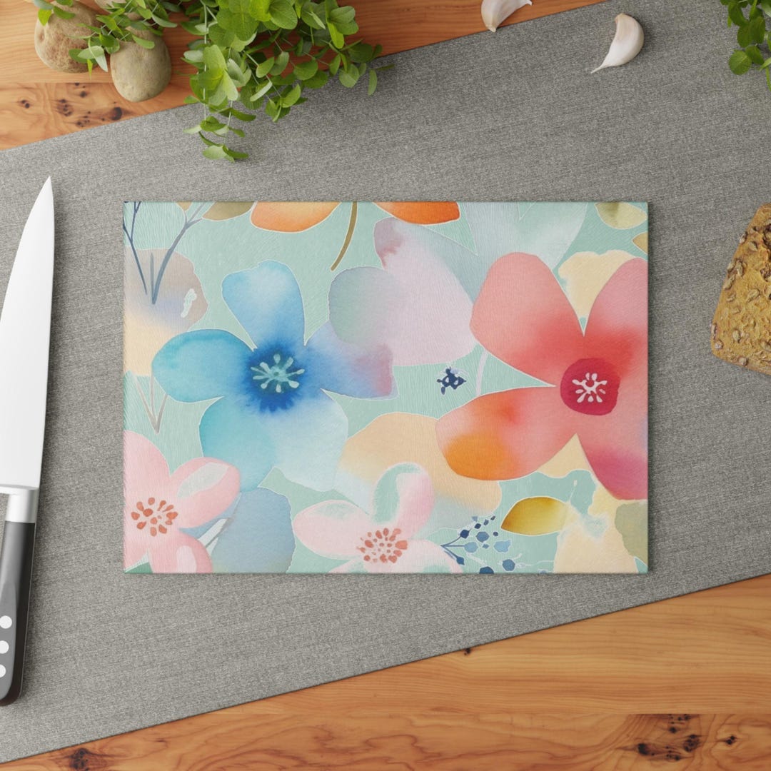 Whimsy Bloom Whimsy Bloom Burst Cutting Board | Pastel Flower Decor, Gift for Home ...