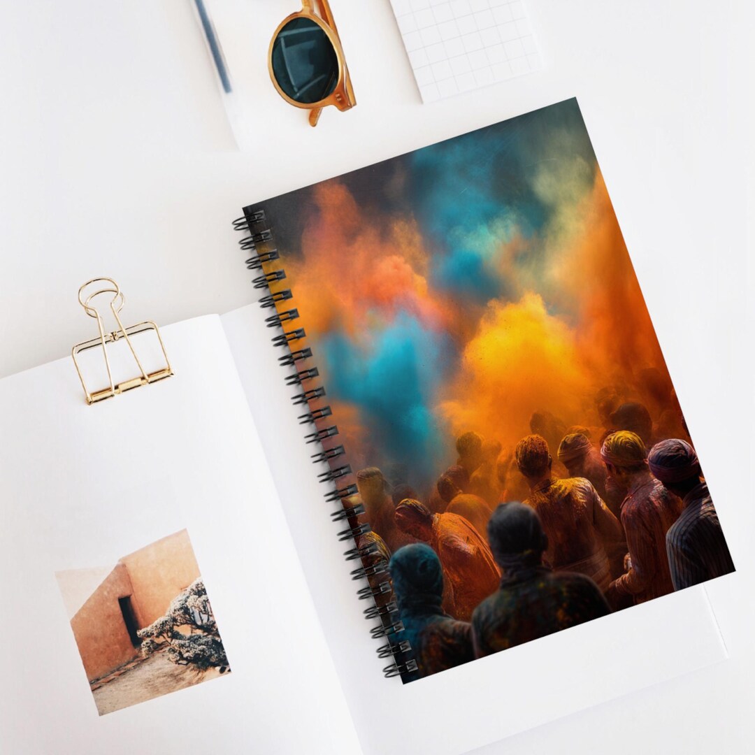 Holi Color Storm Spiral Notebook | Ruled Lined Journal, Artistic ...