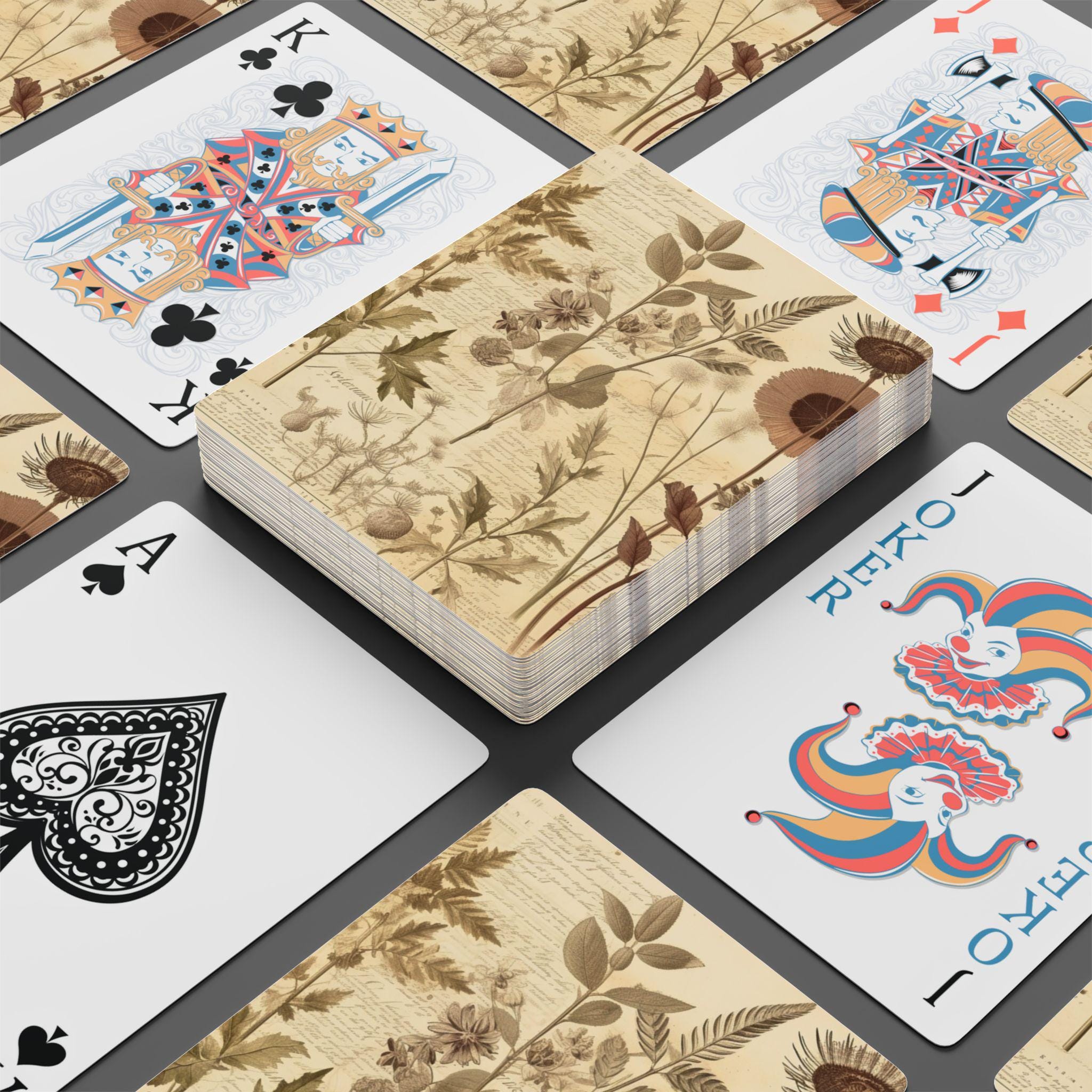 Antique Herbarium Sheet Playing Cards, Standard Playing Cards, Game ...