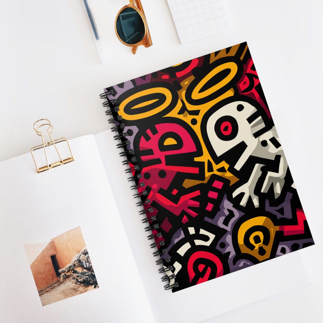 Angel and Demon Spiral Notebook - Ruled Line, Colorful Journal ...
