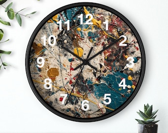 Abstract Storm Wall Clock | Colorful Modern Art Clock, Kitchen Wall Clock, Household Must Have, Christmas Gift Idea, Unique Timepiece