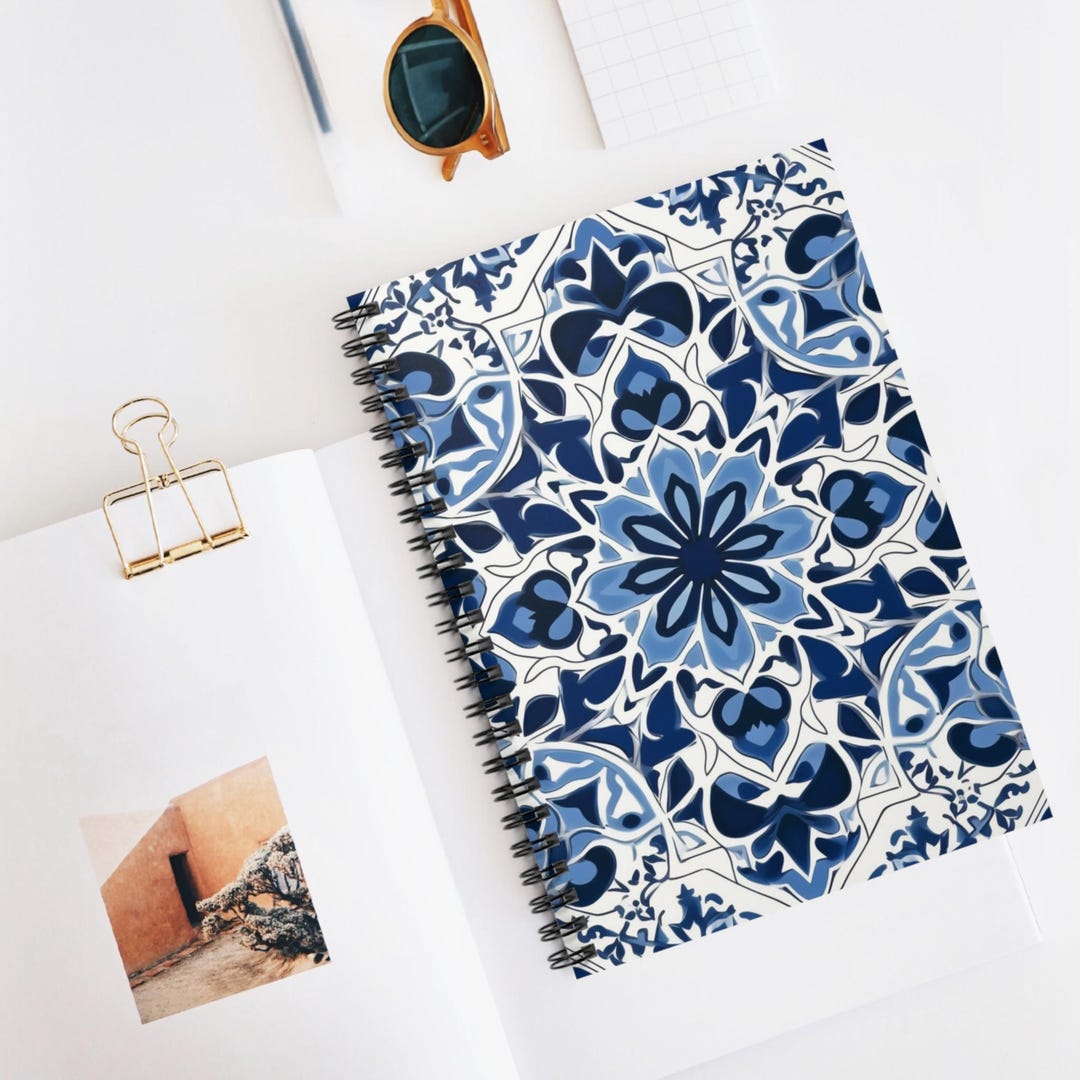 Ceramic Tile Scroll Spiral Notebook | Ruled Journal, Artistic ...