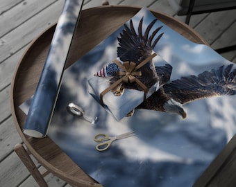 Majestic Eagle Flight Wrapping Paper | Eagle Gift Wrap Roll, Eco-Friendly Gift Wrap, Holiday Wrapping Paper, Christmas Essential