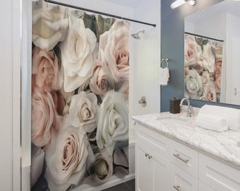 Soft Rose Medley Shower Curtain | Floral Bathroom Decor, Bathroom Essential, Gift for Couples, Home Accessories, Christmas Gift Idea