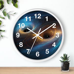 Merging Binary Singularity Wall Clock, Living Room Art Piece, Kitchen Wall Clock, Household Must Have, Christmas Gift Idea, Unique Timepiece image 4