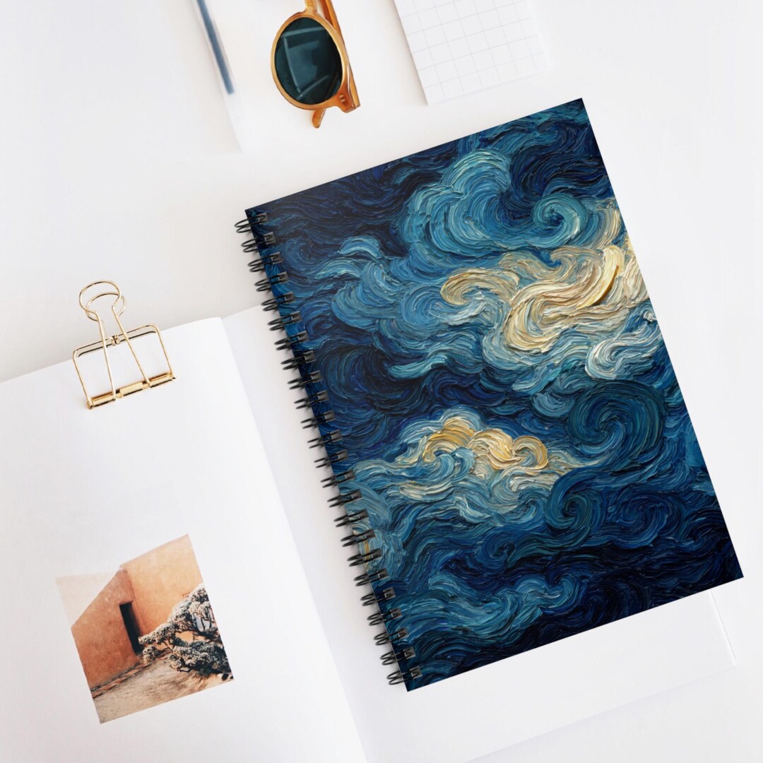 Swirling Night Sky Spiral Notebook - Ideal for Journaling, Note Taking ...