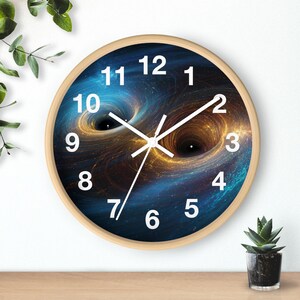 Merging Binary Singularity Wall Clock, Living Room Art Piece, Kitchen Wall Clock, Household Must Have, Christmas Gift Idea, Unique Timepiece image 6