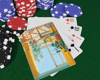 Window View Calm Poker Playing Cards | Artistic Card Deck, Gift for Poker Lovers, Game Night Essentials, Christmas Gift Idea