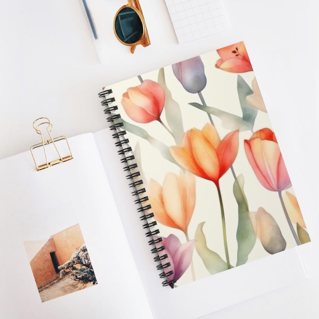 Tulip Pastel Glow Spiral Notebook | Ruled Lined Journal, Artistic ...