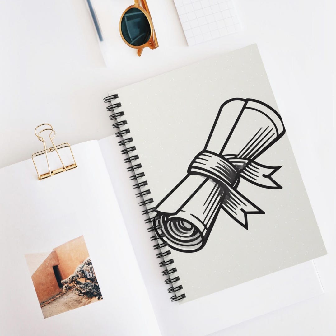 Ribboned Diploma Scroll Spiral Notebook - Perfect for Writers, Students ...